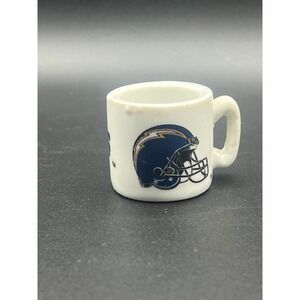 VINTAGE NFL San Diego Chargers Miniature Ceramic Mug Football Helmet Logo White